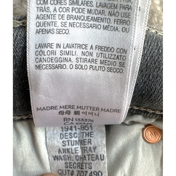 $258 MOTHER - THE STUNNER ANKLE FRAY - CHATEAU SECRETS Size 28 - Picture 9 of 14